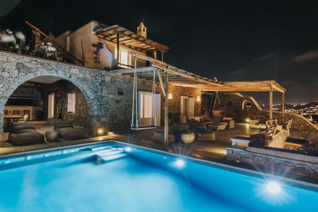 Private Cliffside Villa "150 Meters From The Beach" Mykonos Town Exterior photo