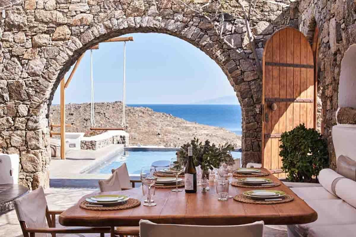 Private Cliffside Villa "150 Meters From The Beach" Mykonos Town Exterior photo